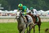 Grayosh ridden by Tyler Gaffalione won the $300,000 Grade III Matchmaker Stakes at Monmouth Park Racetrack in Oceanport, NJ on Saturday July 18, 2026. Photo By  Joe Labozzetta/EQUI-PHOTO