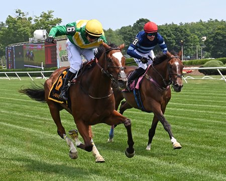 McTigue wins the Leo O'Brien Handicap at Saratoga Race Course.