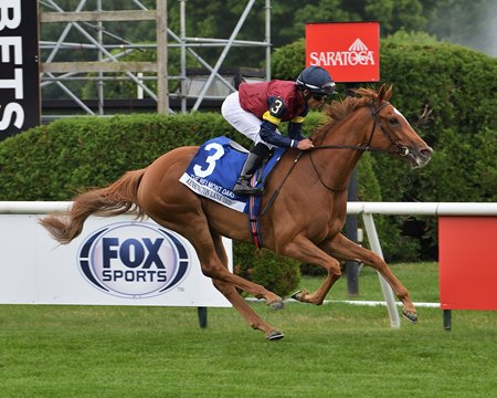 Kensington Lane wins the Belmont Oaks at Saratoga Race Course