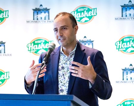 Dan Tordjman, winner of Monmouth Park's 2026 Bill Handleman Award