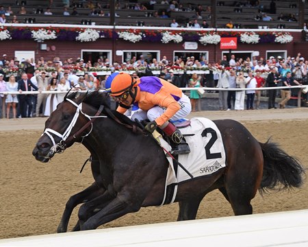 Local Knowledge wins the Amsterdam Stakes at Saratoga Race Course