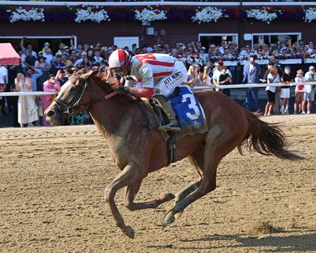 Fully Subscribed wins the Shuvee Stakes at Saratoga Race Course