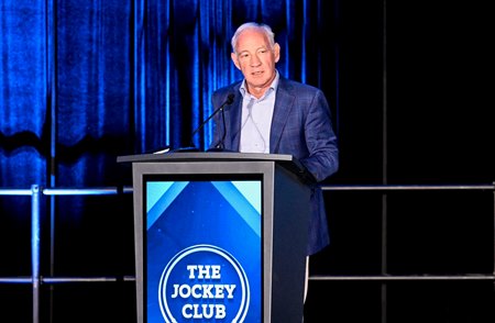 Greg Maffei delivers the keynote at The Jockey Club Round Table on Matters Pertaining to Racing