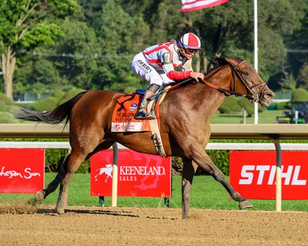 Ways and Means storms clear to win the Ballerina Stakes at Saratoga Race Course
