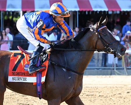 Survie wins the Christophe Clement Turf Stakes at Saratoga Race Course