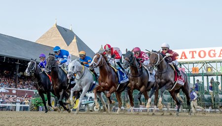 The field breaks from the Whitney starting gate