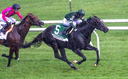 Deterministic wins the Fourstardave Stakes at Saratoga Race Course