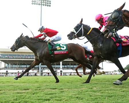 Burnham Square wins the Arlington Million Stakes at Colonial Downs