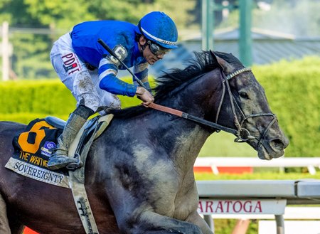 Sovereignty wins the Whitney Stakes at Saratoga Race Course