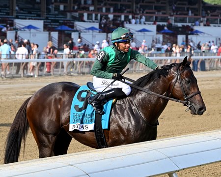 Bottas, under Manny Franco, after his victory in the National Museum of Racing Hall of Fame Stakes at Saratoga Race Course