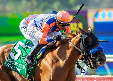 Holmby wins the Sorrento Stakes at Del Mar