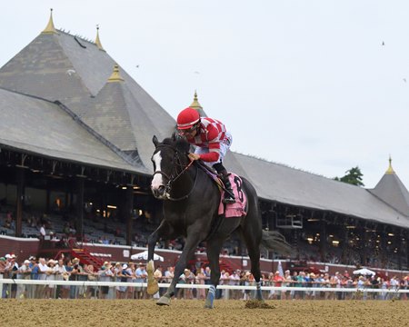 Stress Relief wins the Adirondack Stakes at Saratoga Race Course