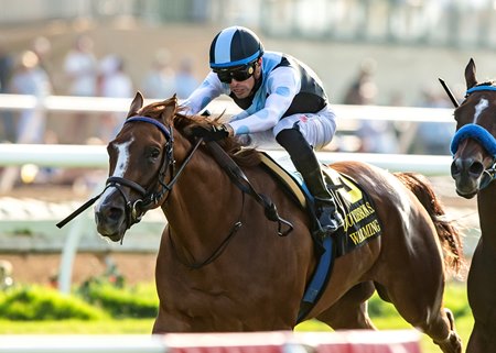 Warming and Juan Hernandez finish fastest of all to win the Yellow Ribbon Stakes by a neck at Del Mar