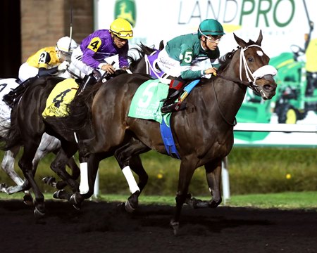 Reagan's Flame pulls away late to capture the Presque Isle Downs Masters Stakes at Presque Isle Downs