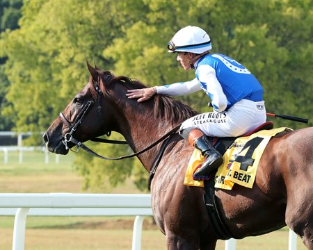 Caroline St. Beat after winning the Nashville Derby Invitational Stakes at Kentucky Downs