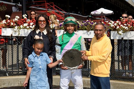 Manny Franco is honored as the leading rider at the 2026 Saratoga Race Course summer meeting