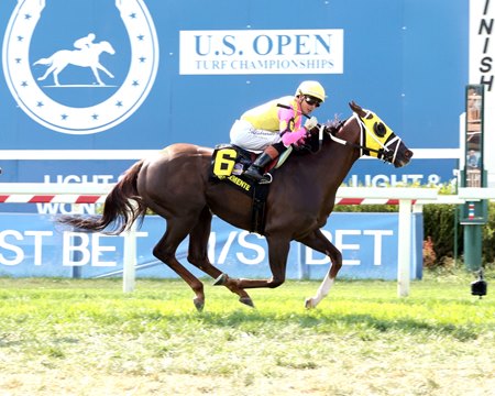Possiblemente wins the Kentucky Downs Turf Sprint Stakes at Kentucky Downs