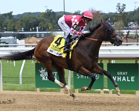 Nitrogen wins the Beldame Stakes at Belmont Park