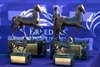 Trophies at Keeneland in Lexington, Ky. on Nov. 7, 2020.