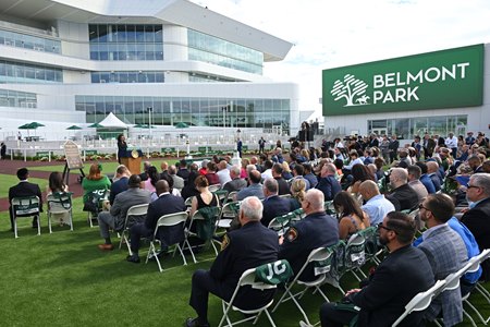 The ribbon-cutting ceremony on opening day at Belmont Park