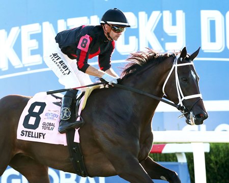 Stellify wins the Ladies Marathon Invitational Stakes at Kentucky Downs