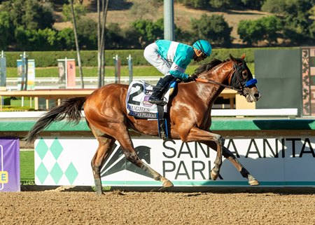 Hughes wins the American Pharoah Stakes at Santa Anita Park