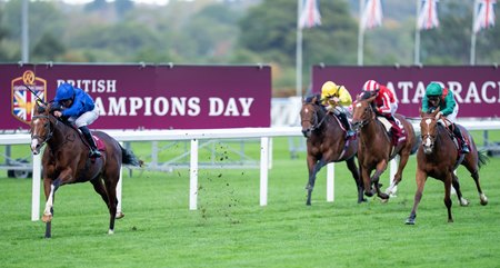 Ombudsman wins the Champion Stakes with ease at Ascot Racecourse