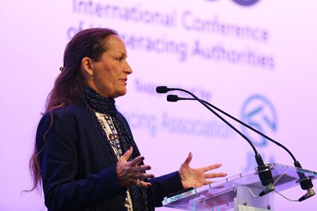 Princess Zahra Aga Khan delivers the keynote address Oct. 5 at the International Conference of Horseracing Authorities