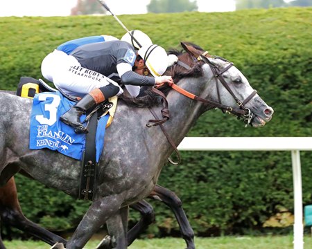 Time to Dazzle wins the Franklin Stakes at Keeneland