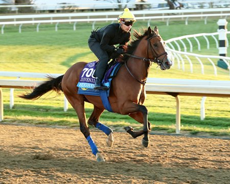 Hughes training at Keeneland ahead of the Breeders' Cup