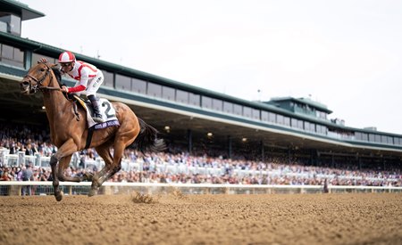 Ways and Means rolls to victory in the Breeders' Cup Filly and Mare Sprint at Keeneland