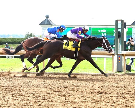 Damavand wears down the opposition to win a maiden special weight race at Keeneland