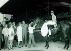 Flying Paster Don Pierce up after winning 1979 Santa Anita Derby Mr. and Mrs. B.J. Ridder in winners circle April 1 1979