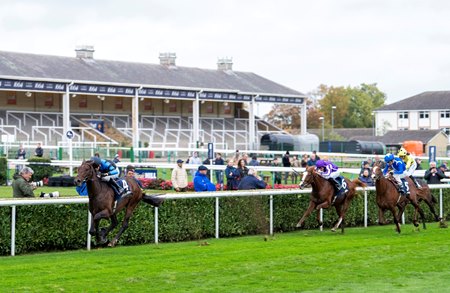 Giant Sequoia draws away to win the Futurity Trophy Stakes at Doncaster Racecourse