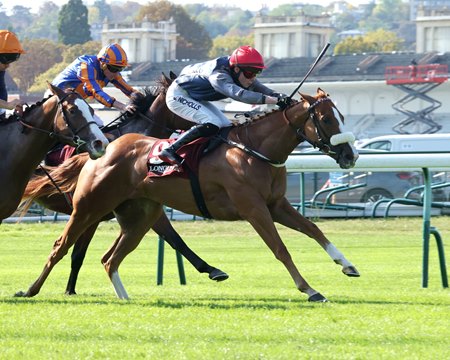 Miss Yechance wins the Prix de l'Abbaye de Longchamp at ParisLongchamp Racecouse 