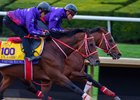 Forever Young (outside) working with American Stage
Breeders’ Cup contenders and training scenes at Keeneland in Lexington, Ky., on Oct. 28, 2026. 