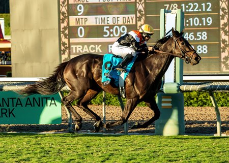 People Watching wins the Autumn Miss Stakes at Santa Anita Park